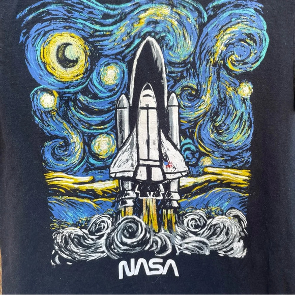 NASA Unisex Van Gogh Rocket Launch Tee Shirt Size Medium - Picture 3 of 8
